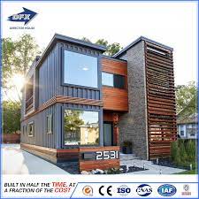 Modern luxury modern container house design. China 4 Bed Room Custom Design Prefab Modern Luxury Fabricated Light Steel Frame Wood Container Villa House With Bathroom China Light Steel Structure Villa Prefab Villa