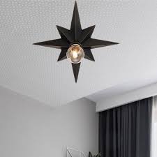 Black flush mount lights : Black Anise Star Flush Ceiling Light Contemporary Metal 1 Head Stairway Flush Mount Light Flush Ceiling Lights Light Fixtures Flush Mount Flush Mount Lighting