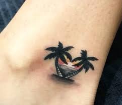 The horizon looks as beautiful as the sun looks over it. 50 Gorgeous Ankle Tattoos That Make Us Want To Ditch Socks Foot Tattoos Palm Tattoos Ankle Tattoo