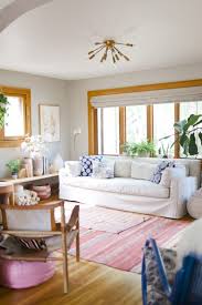 Open Living Room No Coffee Table Michelle Leblanc S House Tour Michelle Flynn Flynn Flynn Mille In 2020 Bohemian Living Rooms Living Room Warm Living Room White