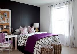 Grey is currently the decorating color of choice and people are looking for ways to add this simple and easy neutral color into no headboard required in this artsy grey and white bedroom. 15 Stunning Black White And Purple Bedrooms Home Design Lover