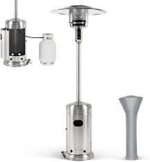A patio heater can keep you warm and toasty when you want to sit outside in chilly weather, but it is worthless if it won't stay lit. Amazon Com Pamapic Stainless Steel 46 000 Btu Patio Heater With Cover Outdoor Propane Heater With Wheels Garden Outdoor