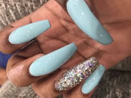 From baby to electric, we've got every shade covered. Baby Blue Nails Long And Crystals Image 6807108 On Favim Com