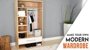 There is a common problem in most bedrooms. Diy Closet Modern Wardrobe With A Drawer Youtube