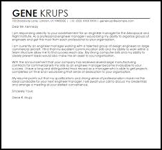Engineer Manager Cover Letter Sample Cover Letter Templates Examples