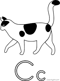 Letter cc printable coloring pages. Simple Cat And Letter C Coloring Page Coloringall
