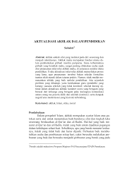 Maybe you would like to learn more about one of these? Pdf Aktualisasi Akhlak Dalam Pendidikan