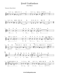print and download in pdf or midi simdi uzaklardasin free sheet music for piano made by musa cetiner sheet music music free sheet music