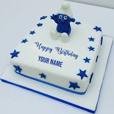 Birthday Wishes For Kid Boy Cake Write Name On Cute Smurfs Cake For Kids Birthday Wishes In 2020 Birthday Wishes For Kids Birthday Cake Writing Birthday Cake Write Name