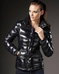 Black Moncler Clairy Down Jacket Shiny Jacket Down Jacket Moncler