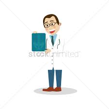 Doctor Holding An X Ray Chart Vector Image 1957151