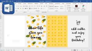Make a rack card with premium templates for microsoft word & publisher. How To Create Happy Birthday Card In Microsoft Word Tutorial When Life Gives You Lemons Youtube