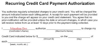 Credit card convenience fee 2016. Free Recurring Credit Card Authorization Form Word Pdf Eforms