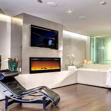Regal Flame Lexington 35 Inch Built In Ventless Heater Recessed Wall Mounted Electric Fireplace Log