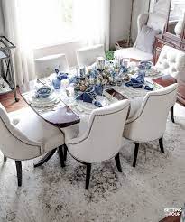 Elegant Fall Table Settings With A Blue And White Palette Table Settings Everyday Dining Table Centerpiece Fall Table Settings