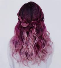 Beauty Fantasy Unicorn Purple Violet Red Cherry Pink Yellow Bright Hair Colour Color Coloured Colored Fire Style Hair Styles Magenta Hair Magenta Hair Colors