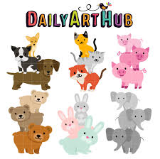 Stack Up Animals Clip Art Set Daily Art Hub Free Clip Art Everyday Free Clip Art Art Hub Art And Craft Videos