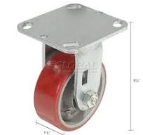 Global Industrial™ Heavy Duty Rigid Plate Caster 4" Polyurethane Wheel 600  Lb. Capacity