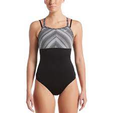 Women S Nike Striped Double Crossback One Piece Swimsuit Kohls Swimsuits One Piece One Piece Swimsuit