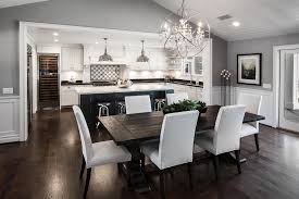 Black Color Table Dining Room With Dark Wood Floors Living Room Floor Plans Open Concept Kitchen Living Room Living Room And Kitchen Design
