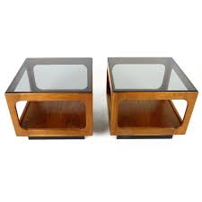 When closed the rectilinear top sits on a pair of cube bases for a simple and elegant look. Pair Of John Keal End Tables Two Piece Coffee Table Sold19 At City Issue Atlanta