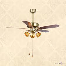 I know that he talks about ceiling light fixtures, but i was thinking that you could spruce up your light fixture in your ceiling fan by using his sharp design. 42 48 52 Inch Antique Ceiling Fan Bell Shade 3 Lights Stained Glass Semi Flush Mount Light For Living Room Beautifulhalo Com