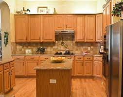 This idea of kitchen backsplash works best with kitchens that have open shelves rather than cabinets. Kitchen Backsplash Ideas With Oak Cabinets Backsplash With Oak Cabinets Trendy Kitchen Backsplash Kitchen Design Backsplash With Oak Cabinets