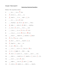 Balancing Chemical Equations Docsity