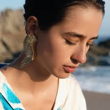 Metallic Earrings Mignonne Gavigan Earrings Sale Madeline Wing Earrings  Metallic Gold Sequins Mignonne Gavigan