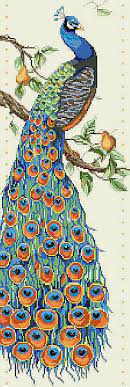 Maybe i'll make it into a pincushion backed with the fabric shown. Kooler Design Studio Peacock Cross Stitch Pattern 123stitch