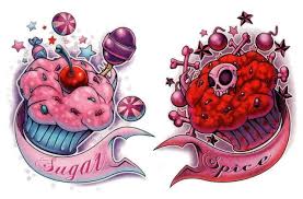 600x845 jack cupcake tattoo design by anarch inks so cute! 71 Cupcake Tattoos Meanings And Design Ideas