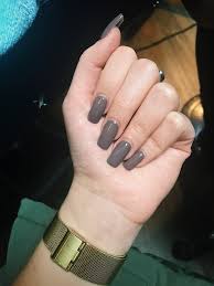 How to easily remove acrylic nails at home. Grey Brown Squoval Acrylic Squoval Acrylic Nails Squoval Nails Square Acrylic Nails