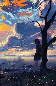 anime sunset anime sunset sky wallpapers kawaii art kurdishotaku خلفيات غروب الشمس أنمي خلفيات أنمي كاواي صور anime scenery lonely art scenery