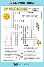 Beach Printable Crossword Puzzle For Kids Mrs Merry Beach Printable Crossword Puzzle For Kids Mrs Merry Br Free Crossword Puzzle Printable For Kids Be
