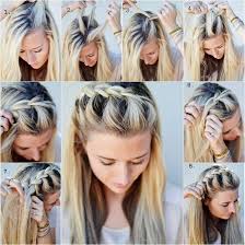 Next, take the top layer of your bangs and divide it into three separate pieces. Diy Half Up Side French Braid Hairstyle Simple To Follow Guide