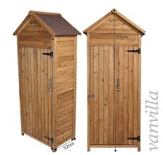 Vanvilla Gerateschrank Gerateschuppen Holz Satteldach Braun Lasiert Geratehaus Gartenschrank Amazon De Gart Gerateschuppen Holz Gartenschrank Gartenhaus Holz