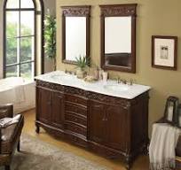 72 Inch Brown Antique Traditional Style Double Sink White Top Beckham  Bathroom Vanity