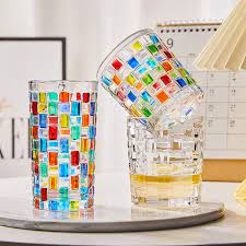 Woven Color Painting Drinking Glass