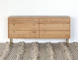 Browse a variety of housewares, furniture and decor. Danish Modern Natural Oak 6 Drawer Dresser With Brass