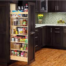 Then install the other side of the drawer slides onto a piece of wood that will be attached to your pull out cabinet with a piano hinge. Rev A Shelf Tall Wood Pull Out Pantry With Adjustable Shelves For Kitchen Cabinet With Free Shipping Kitchensource Com