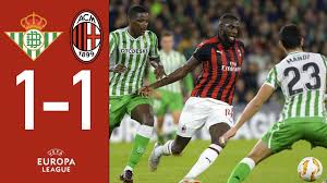 Check out our matches overview to see all matches at the moment. Highlights Real Betis 1 1 Ac Milan Matchday 4 Europa League Group F 2018 19 Youtube