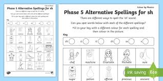 Phase 5 Color By Spelling Sh Teacher Made