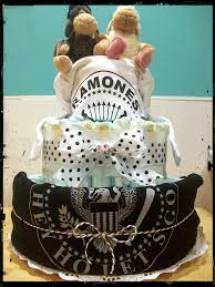 Baby shower gift, can't wait to show momma and let baby enjoy some rock! Baby Rock Ramones Diaper Cake Rock Baby Showers Punk Rock Baby Shower Diaper Cake