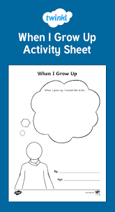 A Useful Activity To Encourage Children To Think About What They Would Like To Be When They Grow Up What Will The Growing Up When I Grow Up Teaching Resources