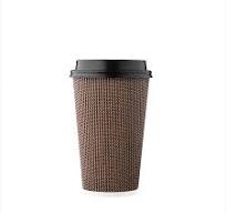 16 oz Brown Rippled Double Wall Paper Cups with Lid Set — HAKOWARE by Harvest Pack Inc