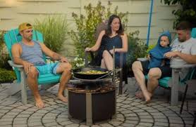 The triple wall construction pulls air down through a baffle and then back up to the return bents. Creative Homescapes Fire Pits