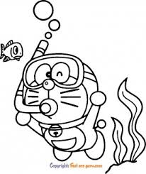 Free printable doraemon coloring pages. Doraemon Coloring Book Scuba Diving To Print Free Kids Coloring Pages Printable