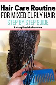 How To Care For Mixed Hair Step By Step Instructions If You Re Wondering About A Hair Care Rou Mixed Curly Hair Curly Hair Care Routine Biracial Hair Care