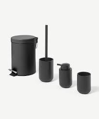 Fiske Badaccessoires Set Schwarz In 2021 Badaccessoires Bad Seifenspender