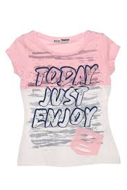 Enjoy Baskili Kiz Cocuk T Shirt 799 Kizlar Cocuk Giyim Tisort Modelleri